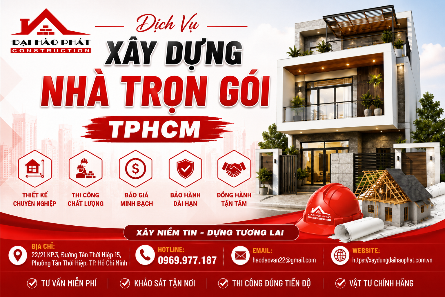 Công trình nhà phố hiện đại với kết cấu bền vững và thẩm mỹ cao